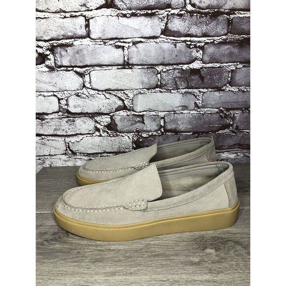 Nordstrom Ortholite NOEZRA-LEA Light Gray Suede Loafers Shoes Men Sz 11M US/44EU - Picture 1 of 16